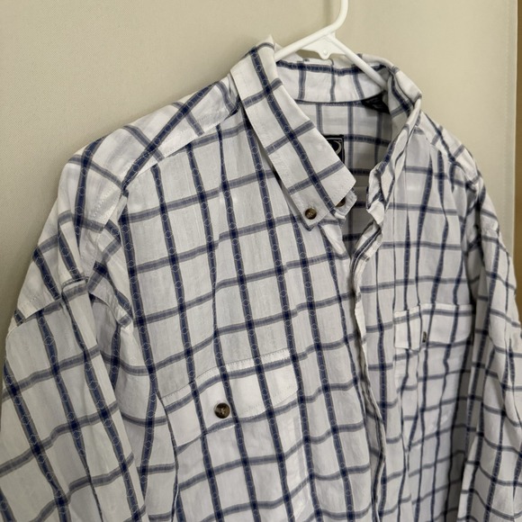 Roper Men's XL‎ White Blue Western Long Sleeve Button Down Shirt Top - Picture 2 of 6